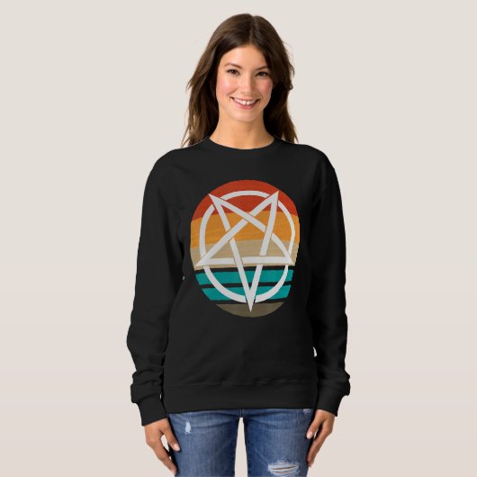 Retro Pentagram Devil 666 Trui (Voorkant volledig)