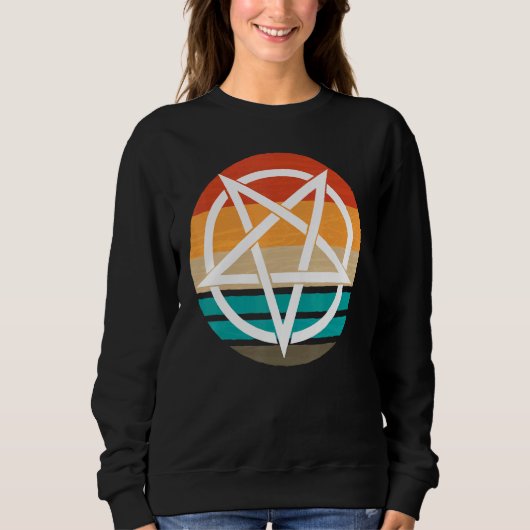 Retro Pentagram Devil 666 Trui (Voorkant)