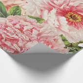 Retro Peony Flower Spring Floral Pattern Cadeaupapier (Hoek)