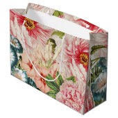 Retro Peony Flower Spring Floral Pattern Large Cadeautasje (Achterkant Gekanteld)