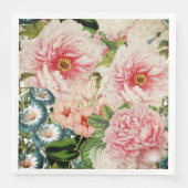 Retro Peony Flower Spring Floral Pattern Servetten (Voorkant)