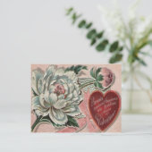 Retro Peony Valentijn Kaart (Staand voorkant)