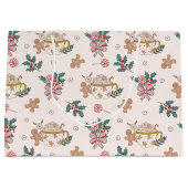 Retro peperkoek koekjes en thee kerst groot cadeauzakje (Voorkant)