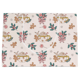 Retro peperkoek koekjes en thee kerst groot cadeauzakje