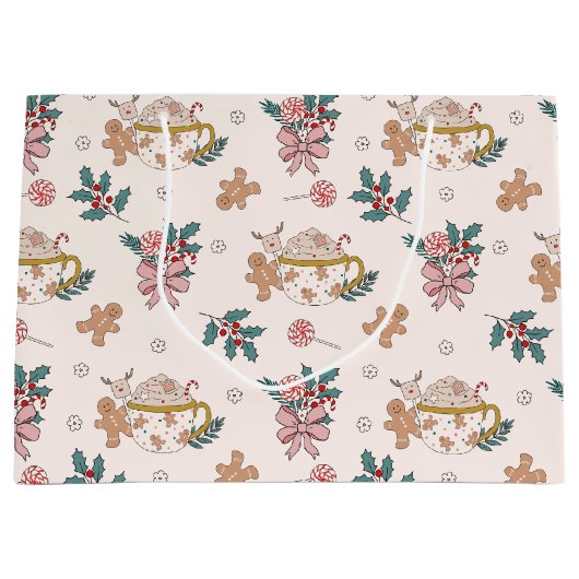 Retro peperkoek koekjes en thee kerst groot cadeauzakje (Voorkant)