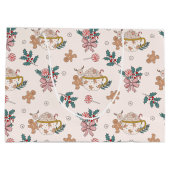 Retro peperkoek koekjes en thee kerst groot cadeauzakje (Achterkant)