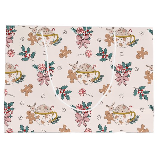 Retro peperkoek koekjes en thee kerst groot cadeauzakje (Achterkant)