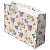 Retro peperkoek koekjes en thee kerst groot cadeauzakje (Achterkant Gekanteld)