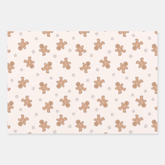 Retro peperkoek koekjes en thee kerst inpakpapier vel (Voorkant 2)