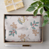 Retro peperkoek koekjes en thee kerst tissuepapier (Geschenk)