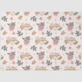 Retro peperkoek koekjes en thee kerst tissuepapier (Voorkant)