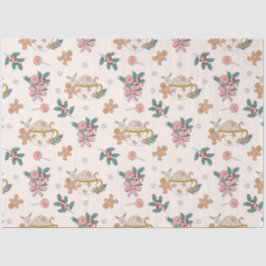 Retro peperkoek koekjes en thee kerst tissuepapier