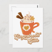 Retro peperkoek latte koffie briefkaart (Voorkant / Achterkant)