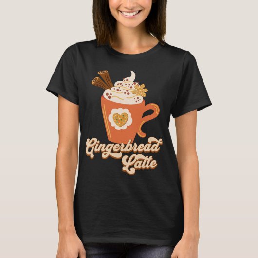 Retro peperkoek latte koffie t-shirt (Voorkant)