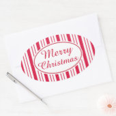 Retro Pepermunt Vrolijk Kerst Cadeaubon Stickers (Envelop)