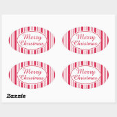 Retro Pepermunt Vrolijk Kerst Cadeaubon Stickers (Vel)