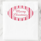 Retro Pepermunt Vrolijk Kerst Cadeaubon Stickers (Tas)