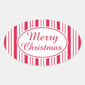 Retro Peppermint Merry kerstcadeau Label Stickers (Voorkant)