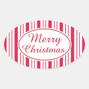 Retro Peppermint Merry kerstcadeau Label Stickers