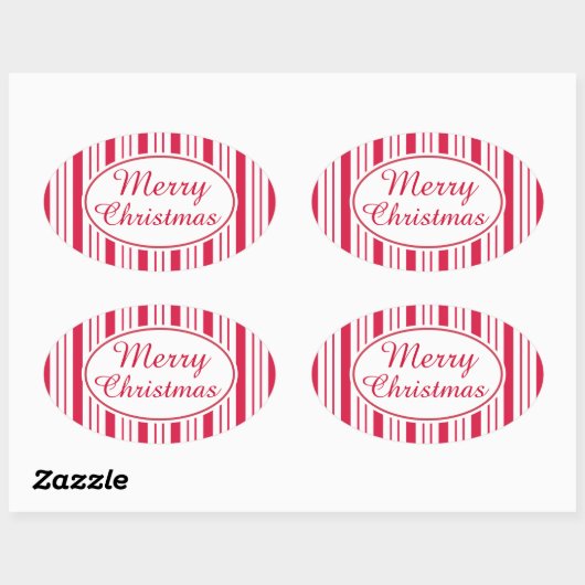 Retro Peppermint Merry kerstcadeau Label Stickers (Vel)