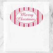 Retro Peppermint Merry kerstcadeau Label Stickers (Tas)