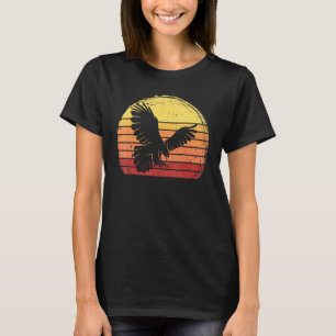 Retro Peregrine Falcon Bird Silhouette Sun T-shirt