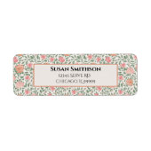 Retro Perfect Roze & Perzikrozen Retouradres Etiket (Voorkant)