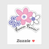 Retro Periwinkle Lavendel Roze Bloem Kracht Sticker (Vel)