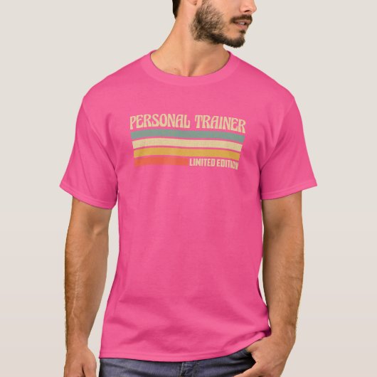 Retro Personal Trainer Professie Title Co Wor T-shirt (Voorkant)