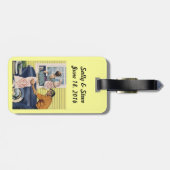 Retro Personaliseer Zijn Haar Koppel Cadeau Bagage Bagagelabel (Achterkant horizontaal)