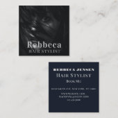 Retro personaliseren foto kapper vierkante visitekaartje (Voorkant / Achterkant)