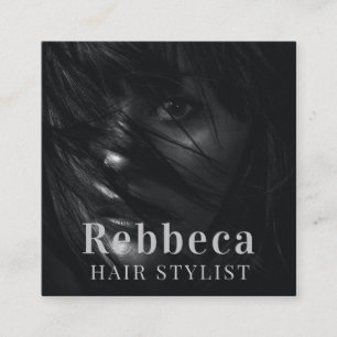 Retro personaliseren foto kapper vierkante visitekaartje