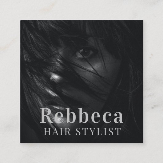 Retro personaliseren foto kapper vierkante visitekaartje (Voorkant)