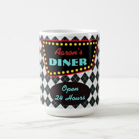 Retro Personalized Diner Mug Koffiemok (Center)