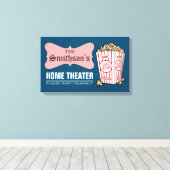Retro Persoonlijke familienaam thuisbioscoop Canvas Afdruk (Insitu (Houten vloer))