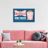 Retro Persoonlijke familienaam thuisbioscoop Canvas Afdruk (Insitu (Woonkamer))