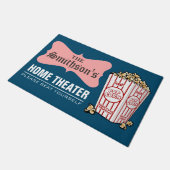 Retro Persoonlijke familienaam thuisbioscoop Deurmat (Schuin)