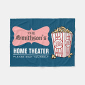 Retro Persoonlijke familienaam thuisbioscoop Fleece Deken (Voorkant (Horizontaal))