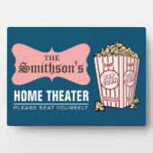 Retro Persoonlijke familienaam thuisbioscoop Fotoplaat (voorkant)