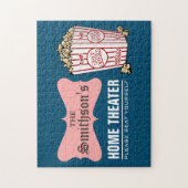 Retro Persoonlijke familienaam thuisbioscoop Legpuzzel (Verticaal)