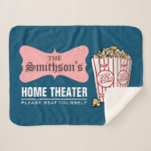 Retro Persoonlijke familienaam thuisbioscoop Sherpa Deken (Voorkant (horizontaal))