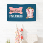 Retro Persoonlijke familienaam thuisbioscoop Spandoek (Insitu)