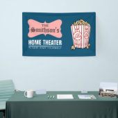 Retro Persoonlijke familienaam thuisbioscoop Spandoek (Beurs)