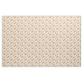 Retro perzik & blad patroon stof (Yard (91,4 cm))