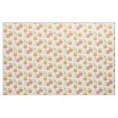 Retro perzik & blad patroon stof (Fat Quarter)