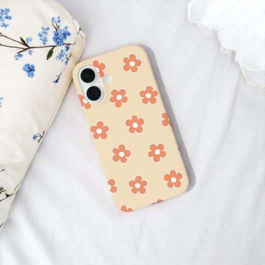 Retro Perzik Bloemen grillige Preppy Hippie Spring Case-Mate iPhone Case