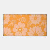 Retro  Perzik Fuzz Oranje Bloempatroon Bureaumat (Voorkant)