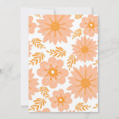 Retro  Perzik Fuzz Oranje Bloempatroon Kaart (Achterkant)