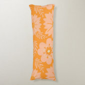 Retro  Perzik Fuzz Oranje Bloempatroon Lichaamskussen (Voorkant Verticaal)