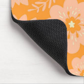 Retro  Perzik Fuzz Oranje Bloempatroon Muismat (Hoek)